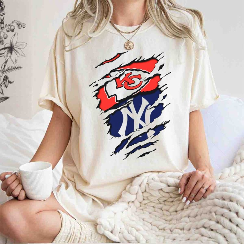 Kansas City Chiefs New York Yankees Logos Clash T Shirt t shirt 1 1