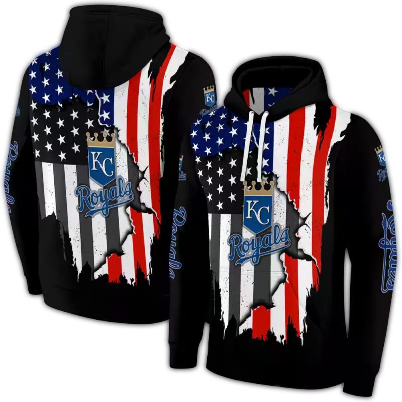 Kansas City Royals American Pride All Over Print Hoodie 1
