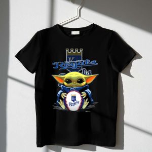 Kansas City Royals Baby Yoda Baseball T-Shirt For Kids