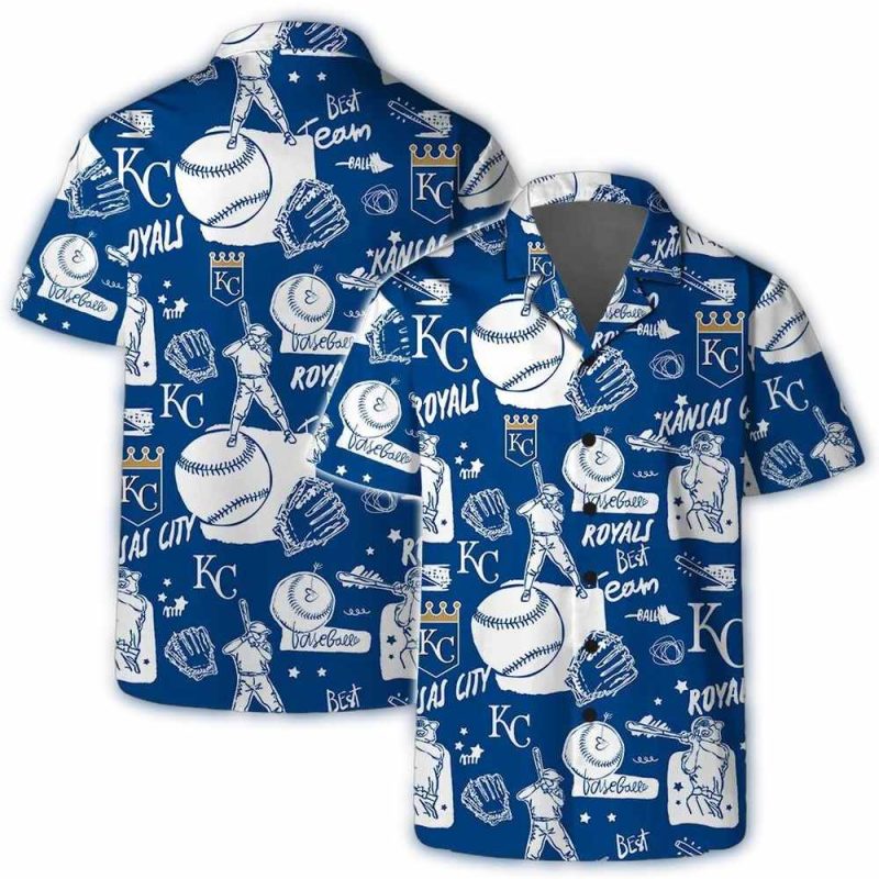 Kansas City Royals Baseball Icons Hawaiian Shirt 1