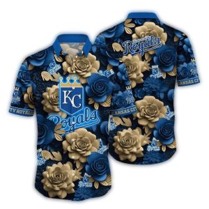 Kansas City Royals Bold Blue Rose Hawaiian Shirt For Fans