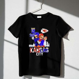 Kansas City Royals & Chiefs Mario Bros Skyline Graphic T-Shirt