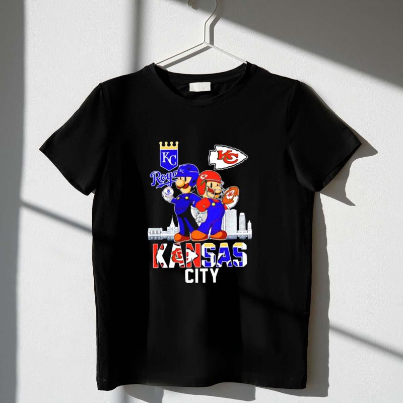 Kansas City Royals Chiefs Mario Bros Skyline T Shirt t shirt 1 1