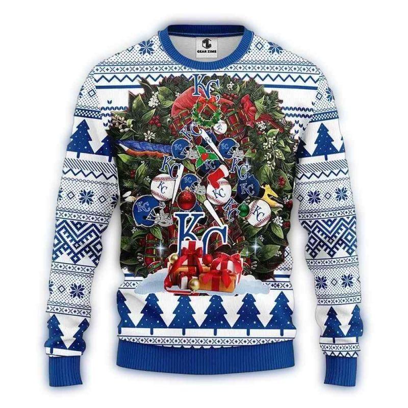 Kansas City Royals Christmas Tree Ugly Sweater 1