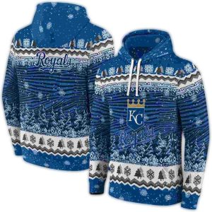 Kansas City Royals Holiday Trees All-Over Print Hoodie For Fans
