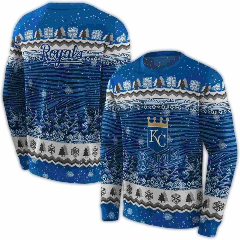 Kansas City Royals Christmas Trees All Over Print Sweatshirt 1