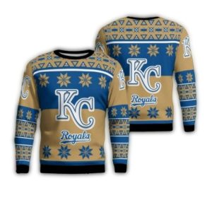 Kansas City Royals Blue And Gold Snowflake Ugly Sweater For Fans