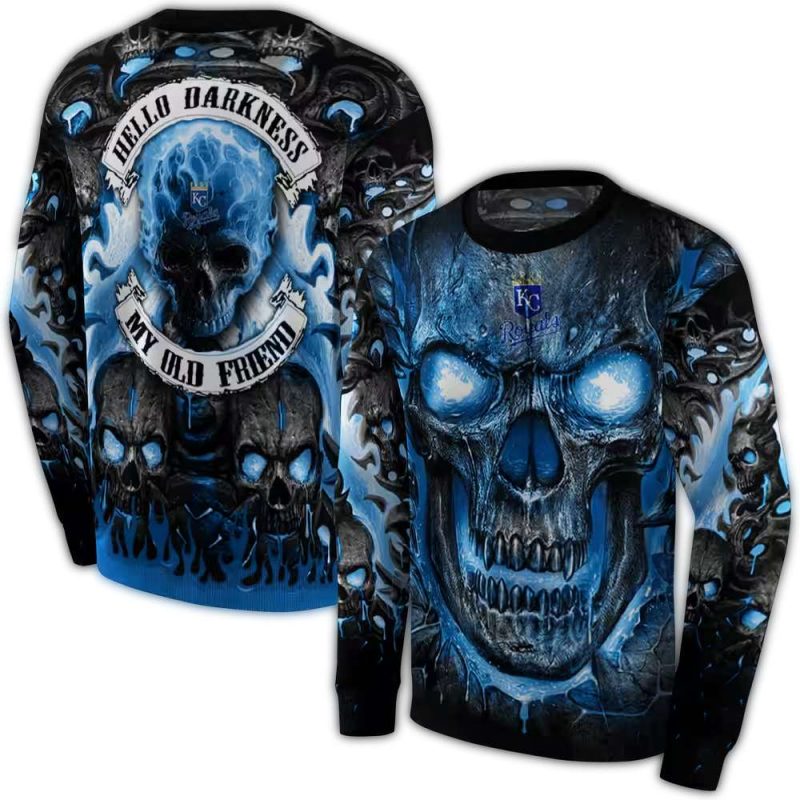 Kansas City Royals Demonic Skull All Over Print Sweatshirt 1