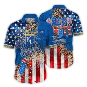 Kansas City Royals Hawaiian Shirt With Fireworks And Stars Design