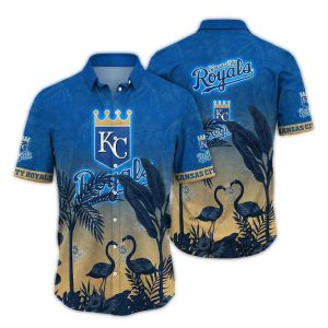 Vintage Kansas City Royals Flamingo Landscape Hawaiian Shirt For Fans