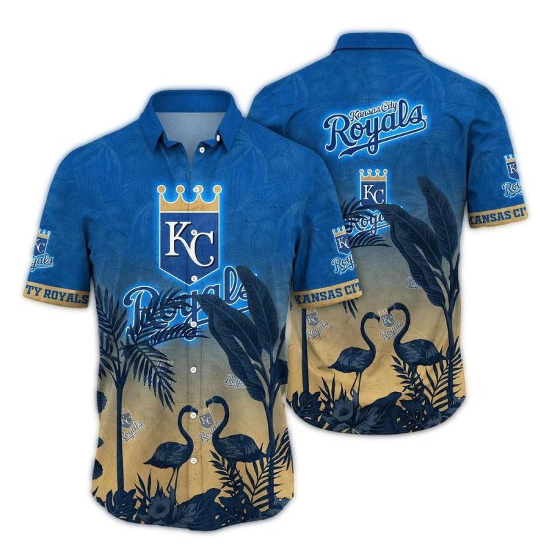 Kansas City Royals Flamingo Landscape Vintage Hawaiian Shirt 1