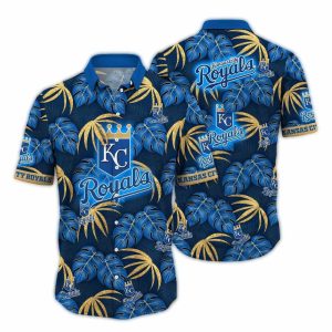 Kansas City Royals Tropical Hawaiian Shirt With Floral Leaf Pattern