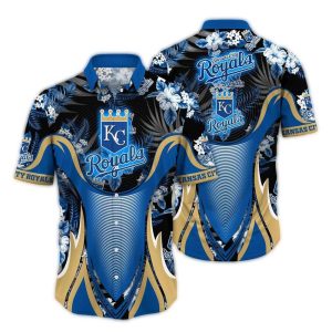 Kansas City Royals Floral Leaf Hawaiian Shirt - Tropical Team Style