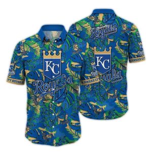 Vintage Kansas City Royals Floral Leaf Hawaiian Shirt For Fans