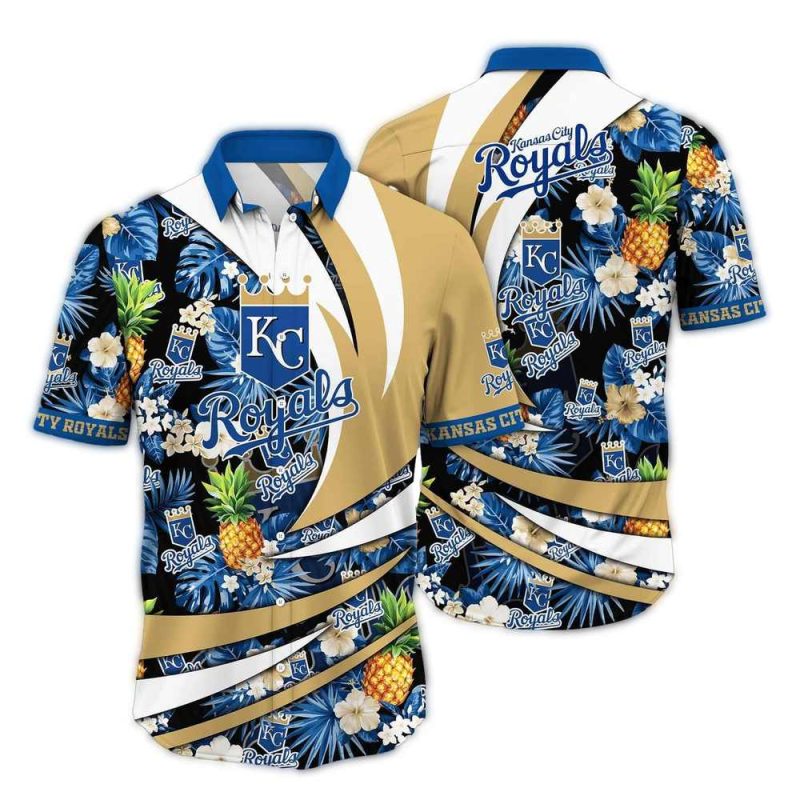 Kansas City Royals Floral and Pineapple Pattern Tropical Hawaiian Shirt 1