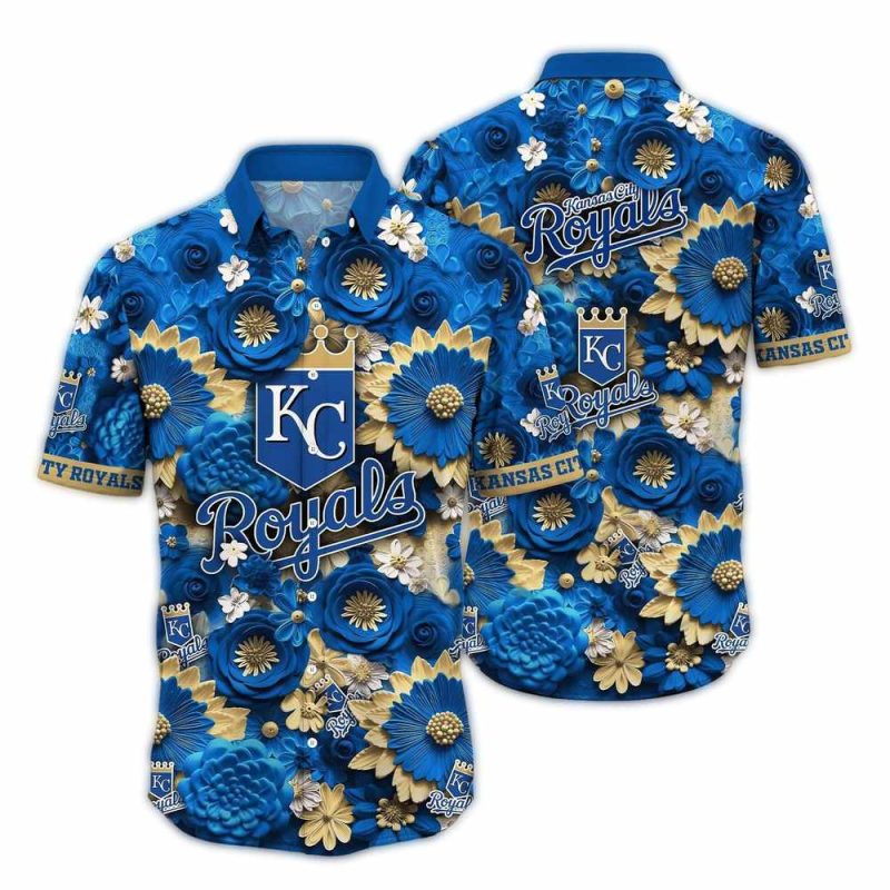 Kansas City Royals Flower Blossom Pattern Hawaiian Shirt 1