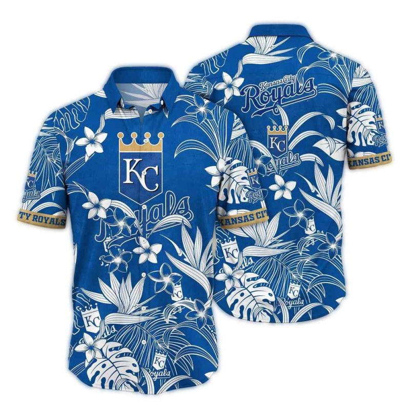 Kansas City Royals Flower Stripe Vintage Hawaiian Shirt 1