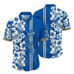 Kansas City Royals Vintage Floral Stripe Hawaiian Shirt For Summer Fun