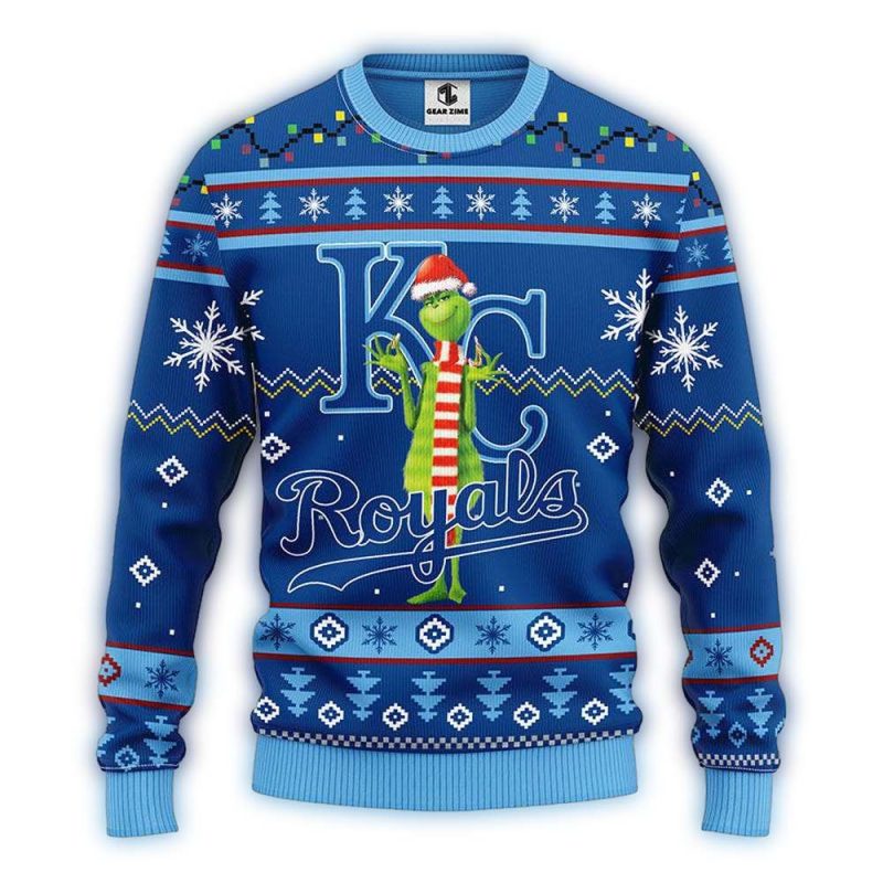 Kansas City Royals Funny Grinch Christmas Ugly Sweater 1