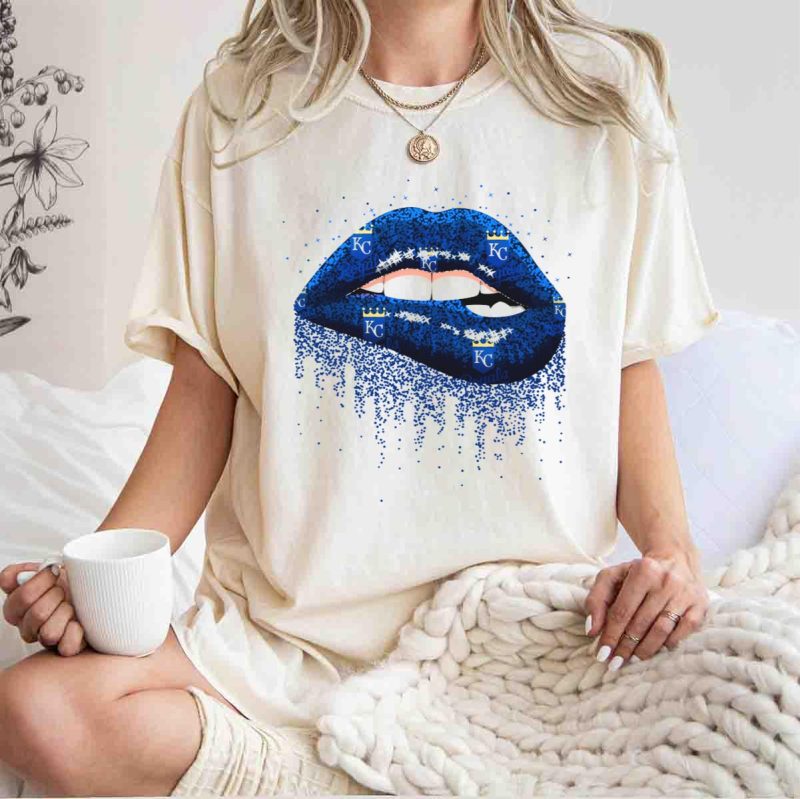 Kansas City Royals Glitter Blue Lips with KC T Shirt t shirt 1 1