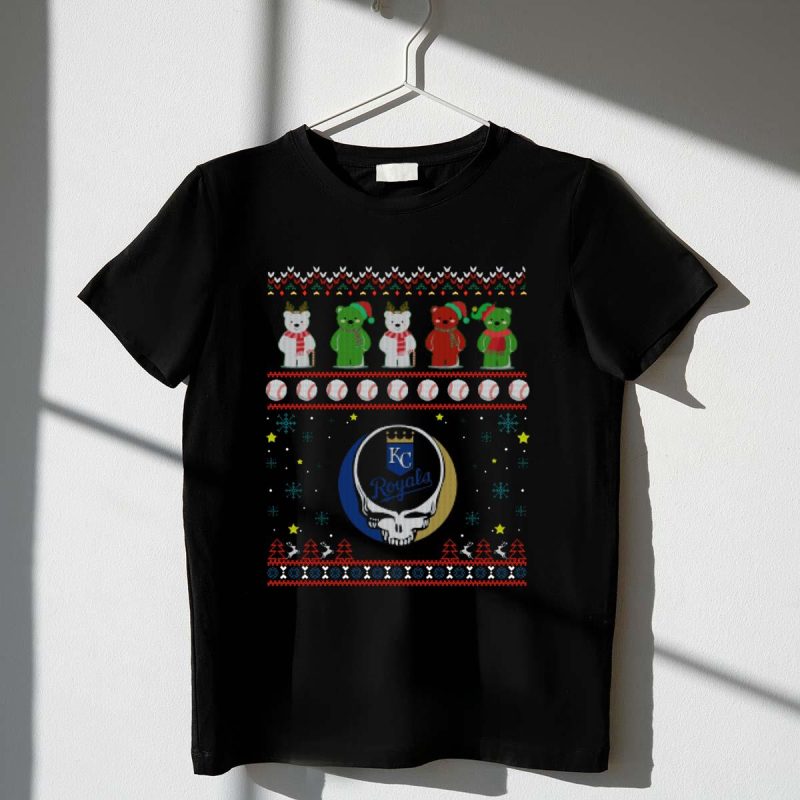 Kansas City Royals Grateful Dead Bears Festive Baseball T Shirt t shirt 1 1