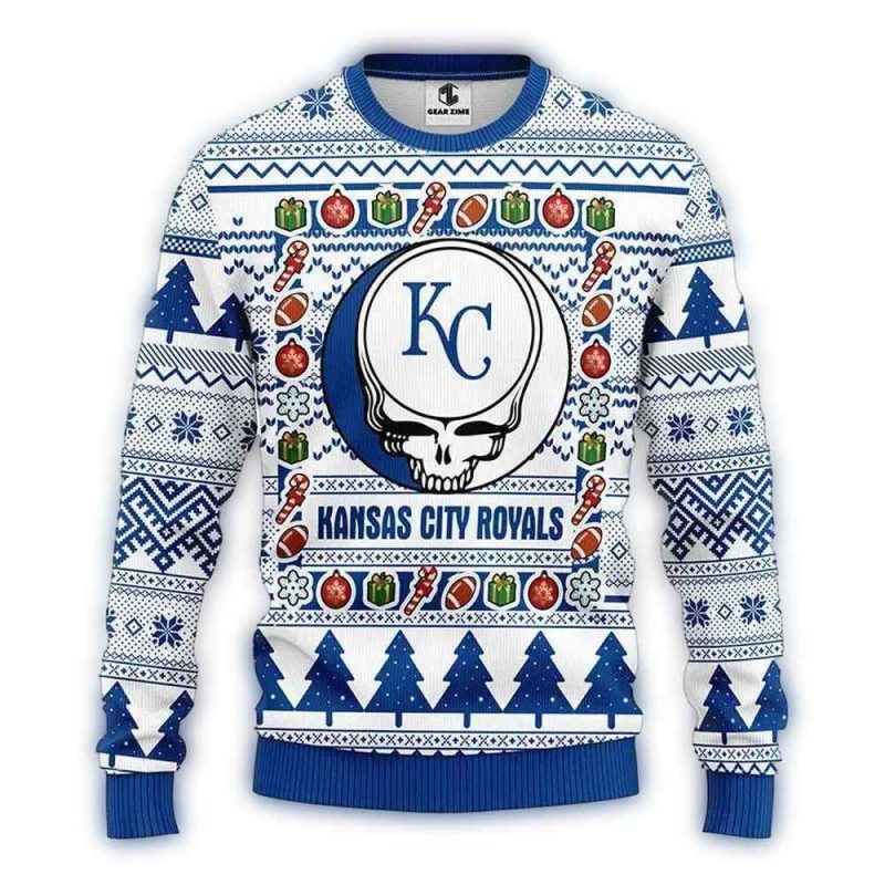 Kansas City Royals Grateful Dead Christmas Ugly Sweater 1