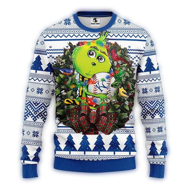 Kansas City Royals Grinch Hug Ball Christmas Ugly Sweater 1
