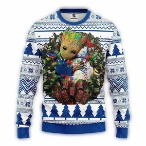 Kansas City Royals Groot Hug Ball Christmas Sweatshirt - Ugly Holiday Sweater