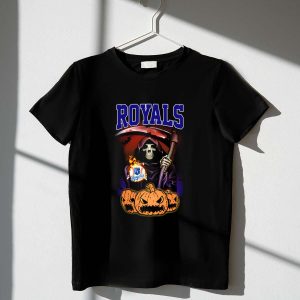 Kansas City Royals Halloween Reaper T-Shirt With Scythe & Pumpkins