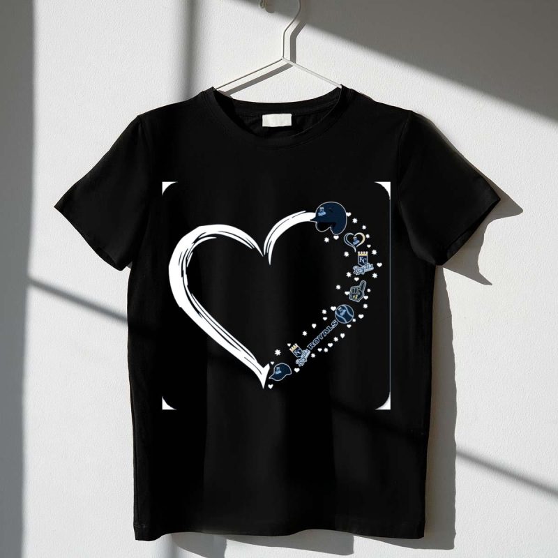 Kansas City Royals Heart Logo Fan Stars and Helmets T Shirt t shirt 1 1
