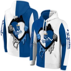 Kansas City Royals Heartbeat Graphic All-Over Print Hoodie For Fans