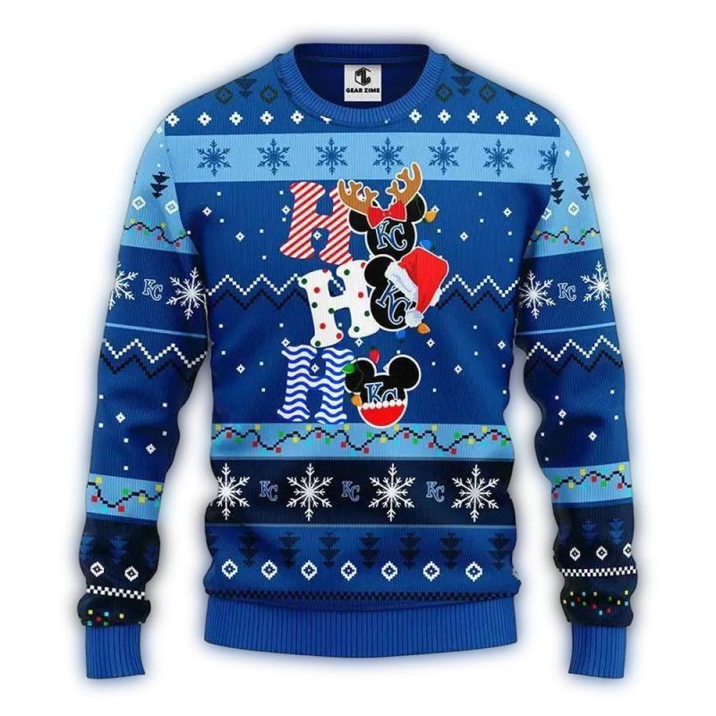 Kansas City Royals Hohoho Mickey Christmas Ugly Sweater 1