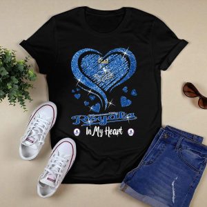 Kansas City Royals Sparkling Blue Heart T-Shirt For Fans