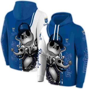 Kansas City Royals Jack Skellington All-Over Print Hoodie For Fans