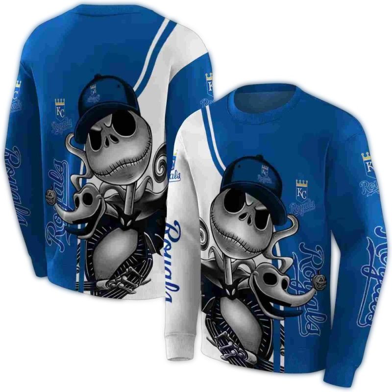 Kansas City Royals Jack Skellington All Over Print Sweatshirt 1