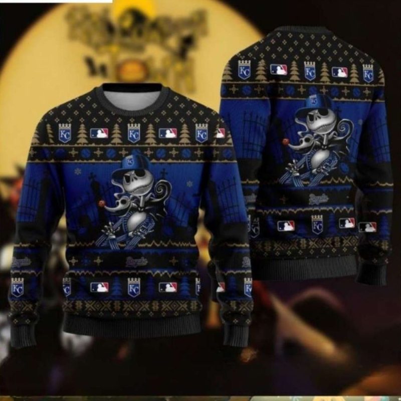 Kansas City Royals Jack Skellington Nightmare Before Christmas Ugly Sweater 1
