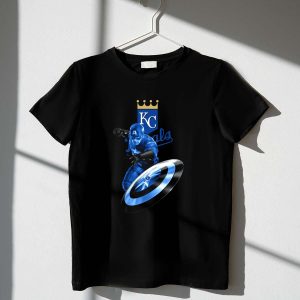 Kansas City Royals Blue T-Shirt With Captain America Shield Design