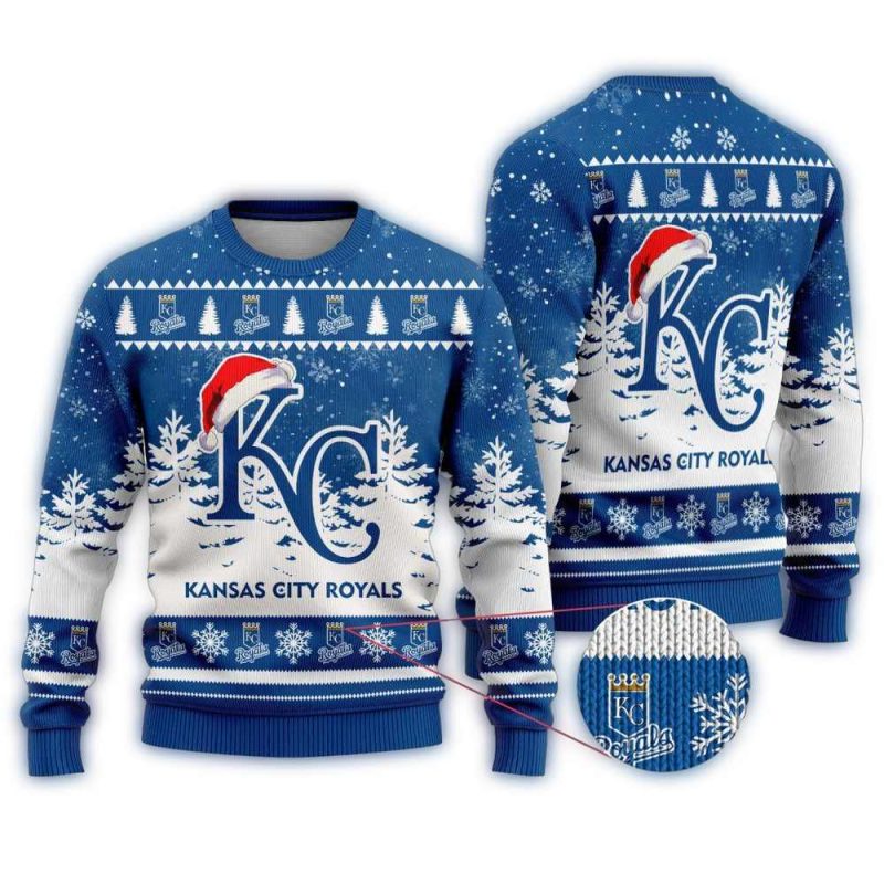 Kansas City Royals Logo Hat Christmas Ugly Sweater 1