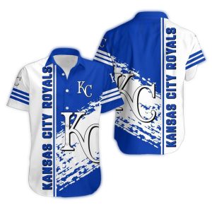 Kansas City Royals Logo Striped Hawaiian Shirt For Men And Women