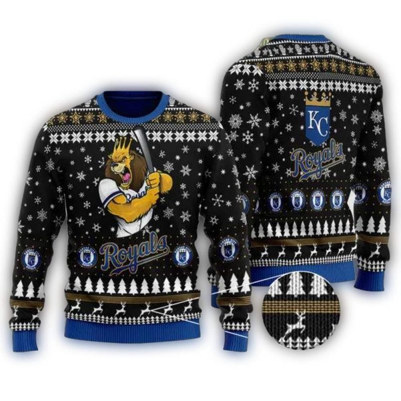 Kansas City Royals Mascot Christmas Ugly Sweater 1