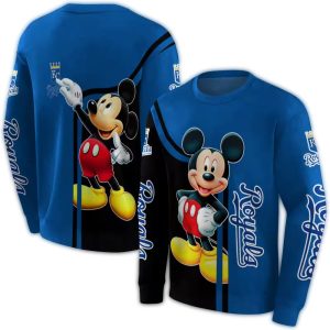 Kansas City Royals Mickey Mouse All Over Print Sweatshirt