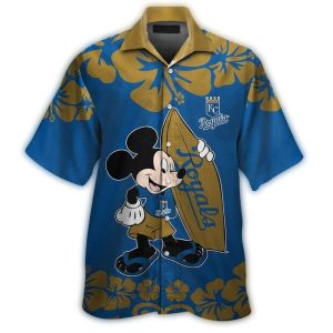 Kansas City Royals Mickey Mouse Surf Beach Hawaiian Shirt For Fans
