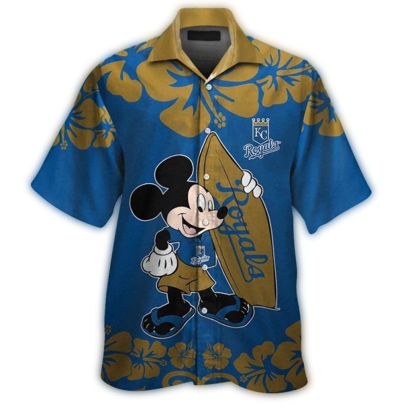 Kansas City Royals Mickey Mouse Surf Beach Hawaiian Shirt 1