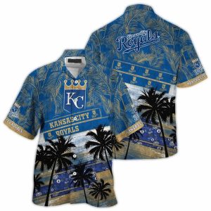 Kansas City Royals Hawaiian Shirt With Palm Tree Design
