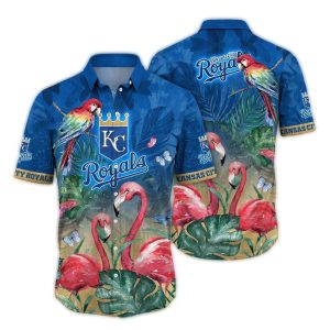 Kansas City Royals Tropical Parrot & Flamingo Art Hawaiian Shirt