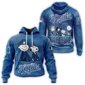Kansas City Royals Peanuts Snoopy All-Over Print Hoodie For Fans