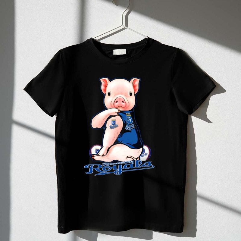 Kansas City Royals Pig with Baseball Accents T Shirt t shirt 1 1