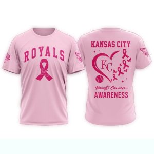 Kansas City Royals Pink Breast Cancer Awareness T-Shirt For Women