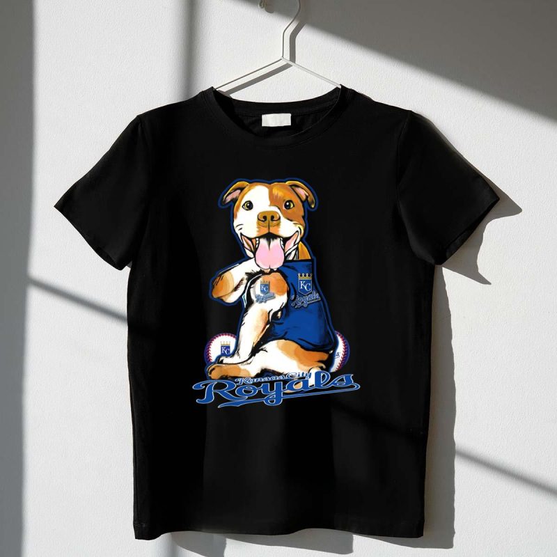 Kansas City Royals Pittbull Mascot Playful Baseball T Shirt t shirt 1 1