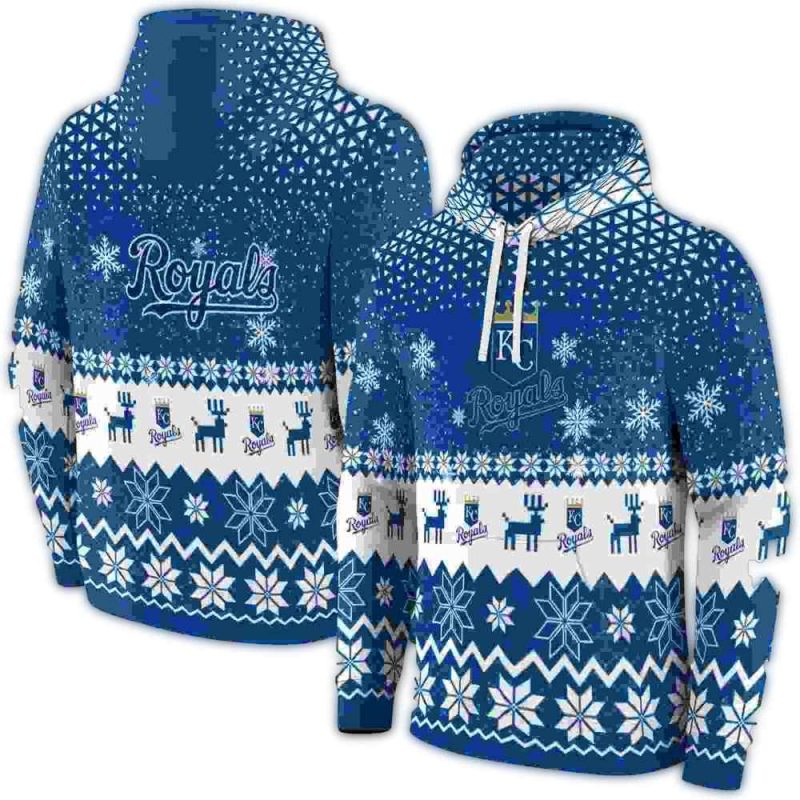 Kansas City Royals Reindeer Motif All Over Print Hoodie 1
